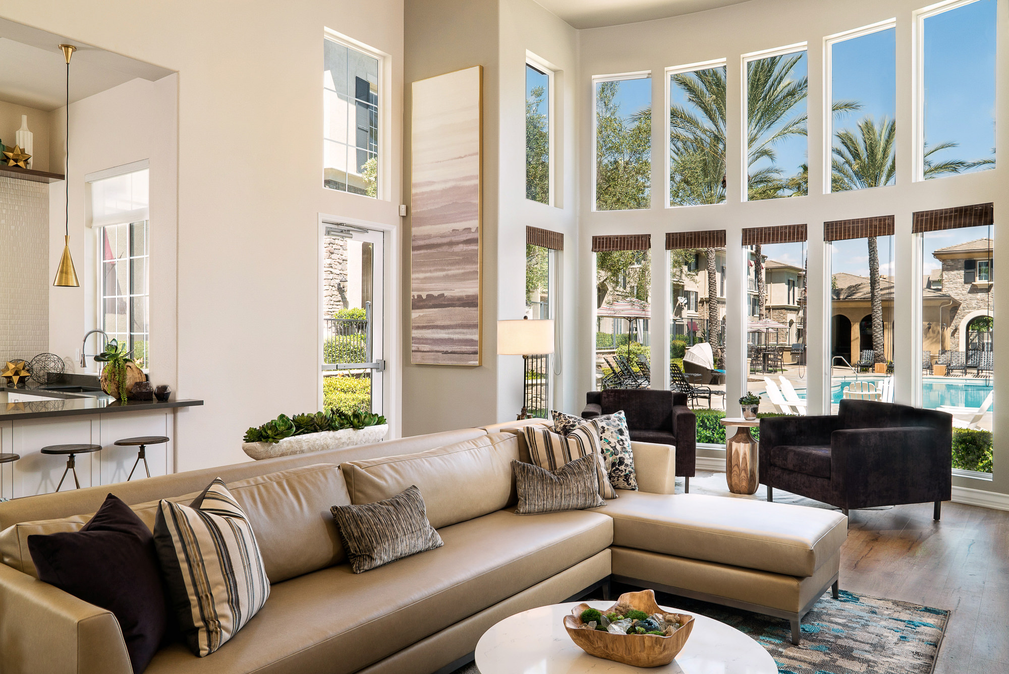 Luxury apartment community photography Southern California interior living space by Marc Weisberg