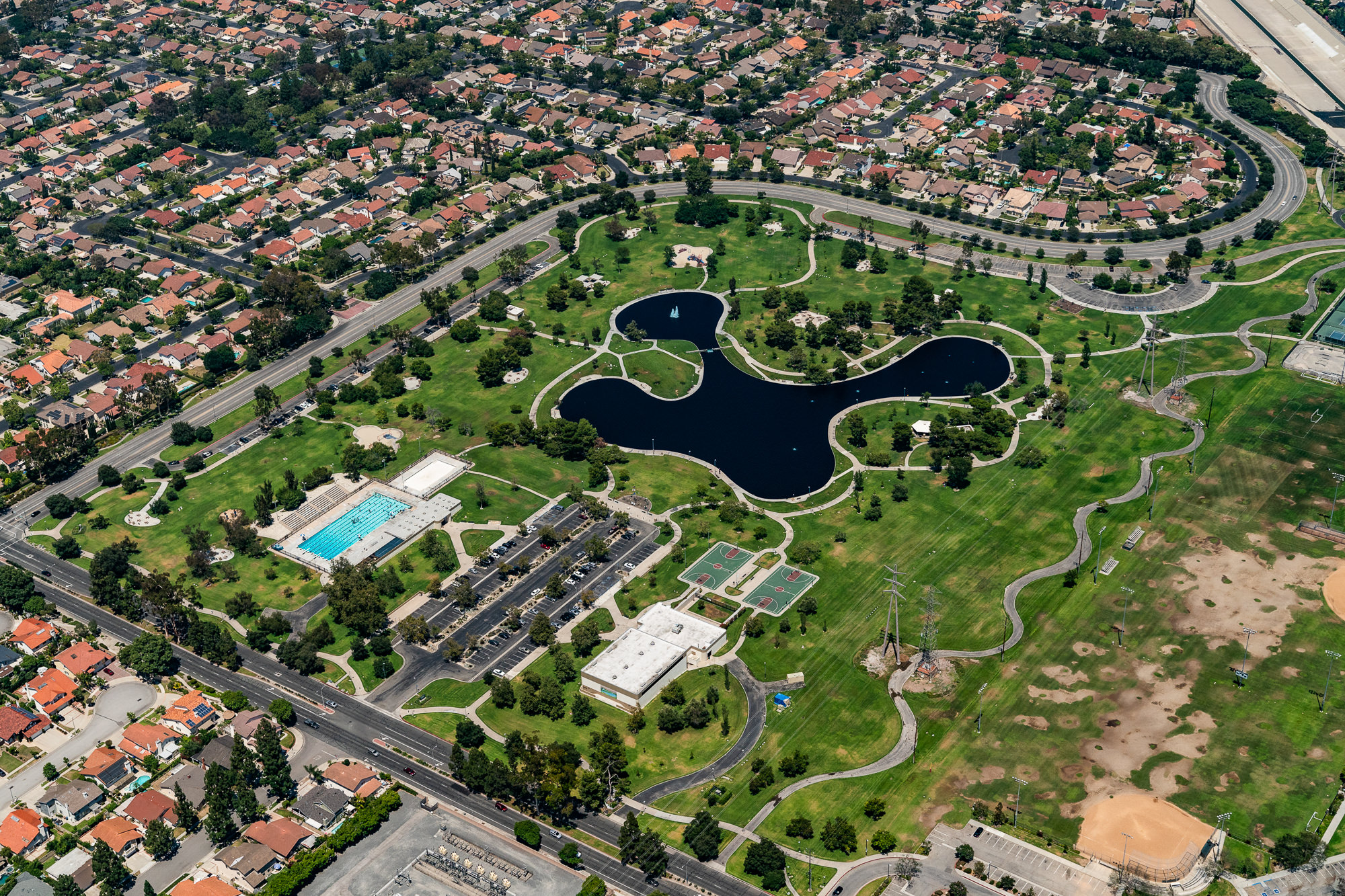 Helicopter aerial photography large scale development Orange County by Marc Weisberg