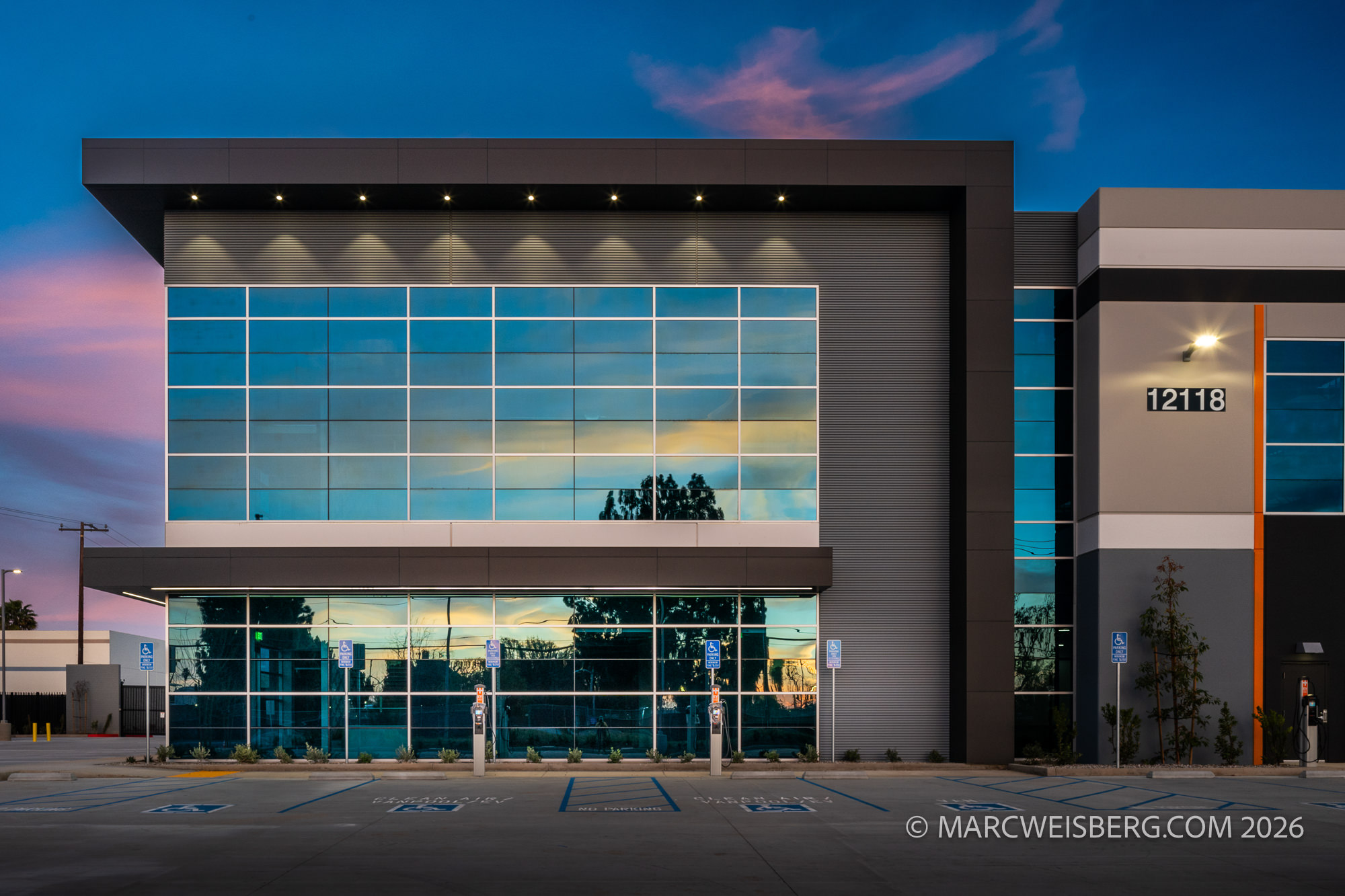 Rexford Industrial warehouse twilight photography Southern California by Marc Weisberg