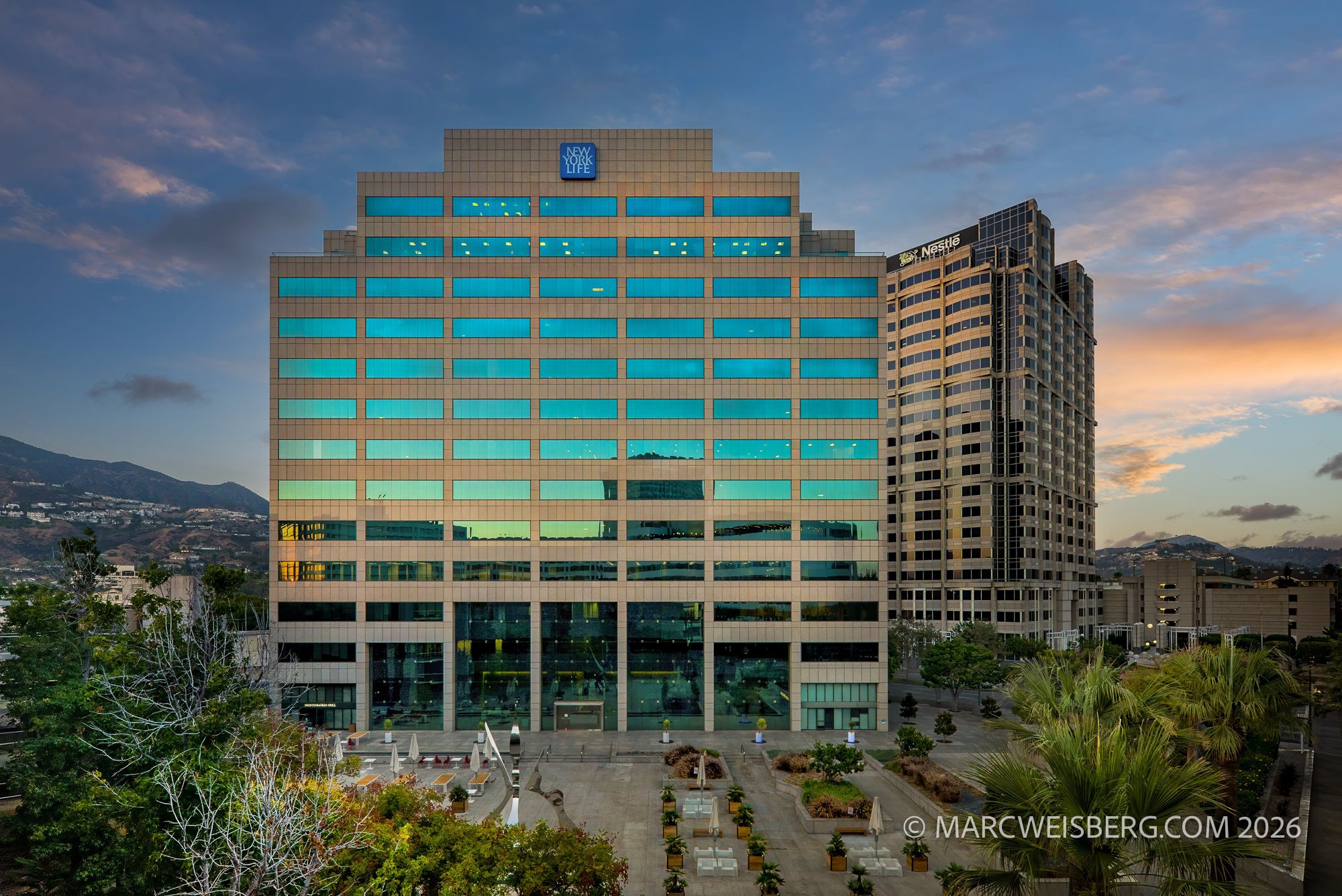 JLL New York Life Building twilight photography Glendale Los Angeles by Marc Weisberg