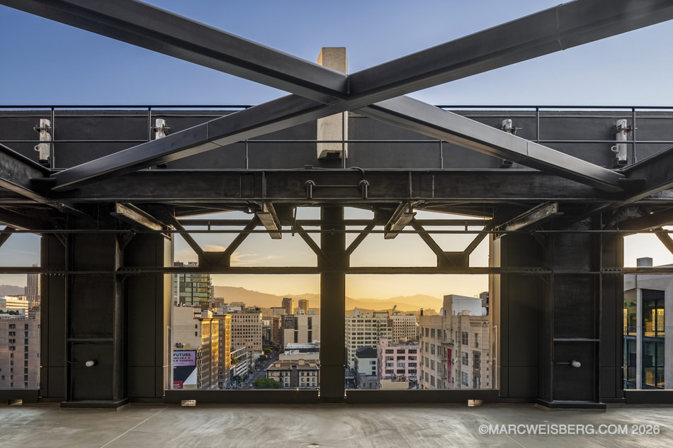 Loggia under construction at a commercial building in the Los Angeles Garment District